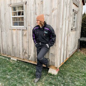 90s Fila MagicLine Navy & Lilac One-Piece Snowsuit (Large)